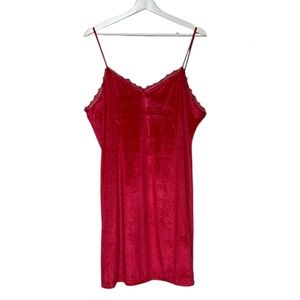 INC International Concepts Red Lace Trim Chemise dress size Large NWT
